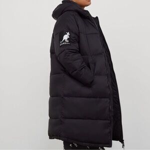 H&M X Kangol Black Hooded Puffer Jacket